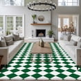 thumbnail image 3 of Green Plaid Area Rugs 5'x8', Washable Small Throw Rugs for Classroom Bedroom, Modern Minimalist Geometric Gingham Checkered Indoor Outdoor Rug Non-Slip Low Pile Carpet Runner Reversible Floor Mats, 3 of 8
