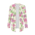 thumbnail image 5 of Garronmavis Women's Lightweight Open Front Cardigans Plus Size Long Sleeve Kimono Cover Ups for Women Beach Cardigan Sweater Jacket Pink Roses, 5 of 6