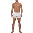 thumbnail image 2 of Unique Bargains Men's Solid Color Drawstring Waist Summer Beach Pool Swim Trunks 28 White, 2 of 6