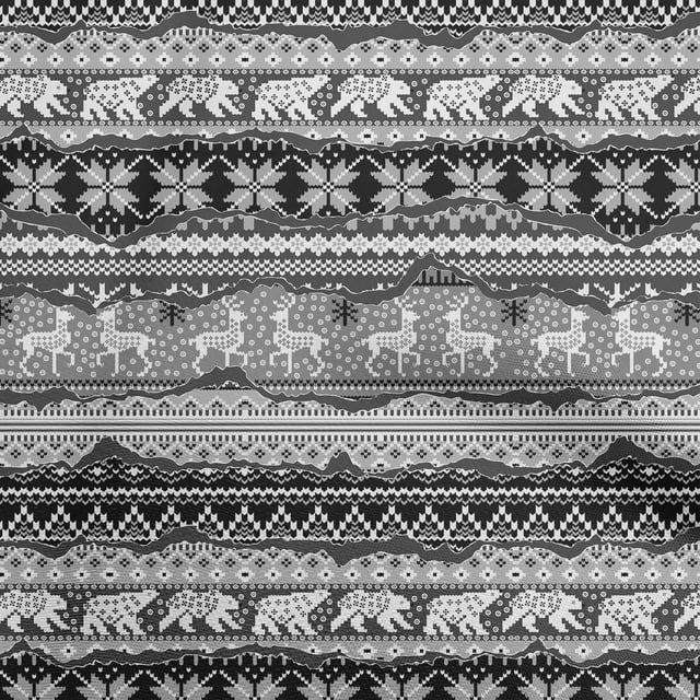 oneOone Rayon Gray Fabric Merry Christmas Fabric For Sewing Printed Craft Fabric By The Yard 56 Inch Wide