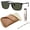 Polished Black Frame | Green Lens, variant on RB2216 Rectangle Shaped Non-Polarized Sunglasses for Men & Women - Includes Official RAYBAN Eyewear Kit - Ideal Formal & Casual Wear Sunglasses - Blue Vintage Lens