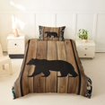 thumbnail image 2 of Castle Fairy Rustic Animal Bear Twin Duvet Cover for Teens,Camouflage Lodge Autumn Leaf Twin Bedding,Brown Green,Black Reversible,2pcs,No Comforter,1 Duvet Cover and 1 Pillowcase, 2 of 5