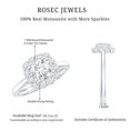 thumbnail image 5 of Rosec Jewels Moissanite Halo Engagement Ring for Women (D-VS1 Quality), 14K White Gold, US 10.50, 5 of 8