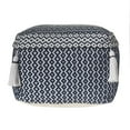 thumbnail image 5 of LR Home Small Tassels Geometric Indoor Square Pouf, Navy/Ivory, 18" x 18" x 14", 5 of 8