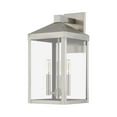 thumbnail image 3 of Livex Lighting Nyack 3 Light Outdoor Wall Lantern in Nickel, 3 of 15