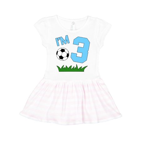 

Inktastic I m Three! third birthday soccer Gift Toddler Girl Dress