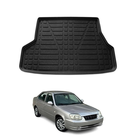 OMAC Cargo Mats Liner for Hyundai Accent 2001-2005 Sedan Black All-Weather TPE