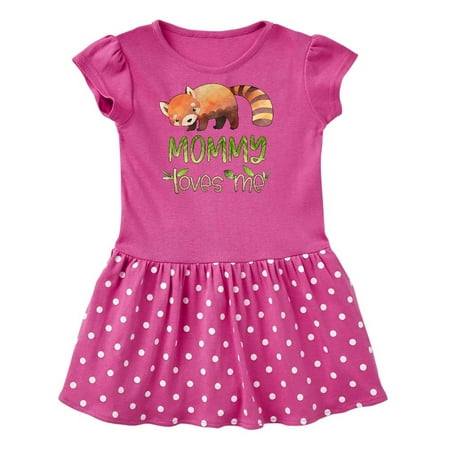 

Inktastic Mommy Loves Me Cute Red Panda Gift Toddler Girl Dress
