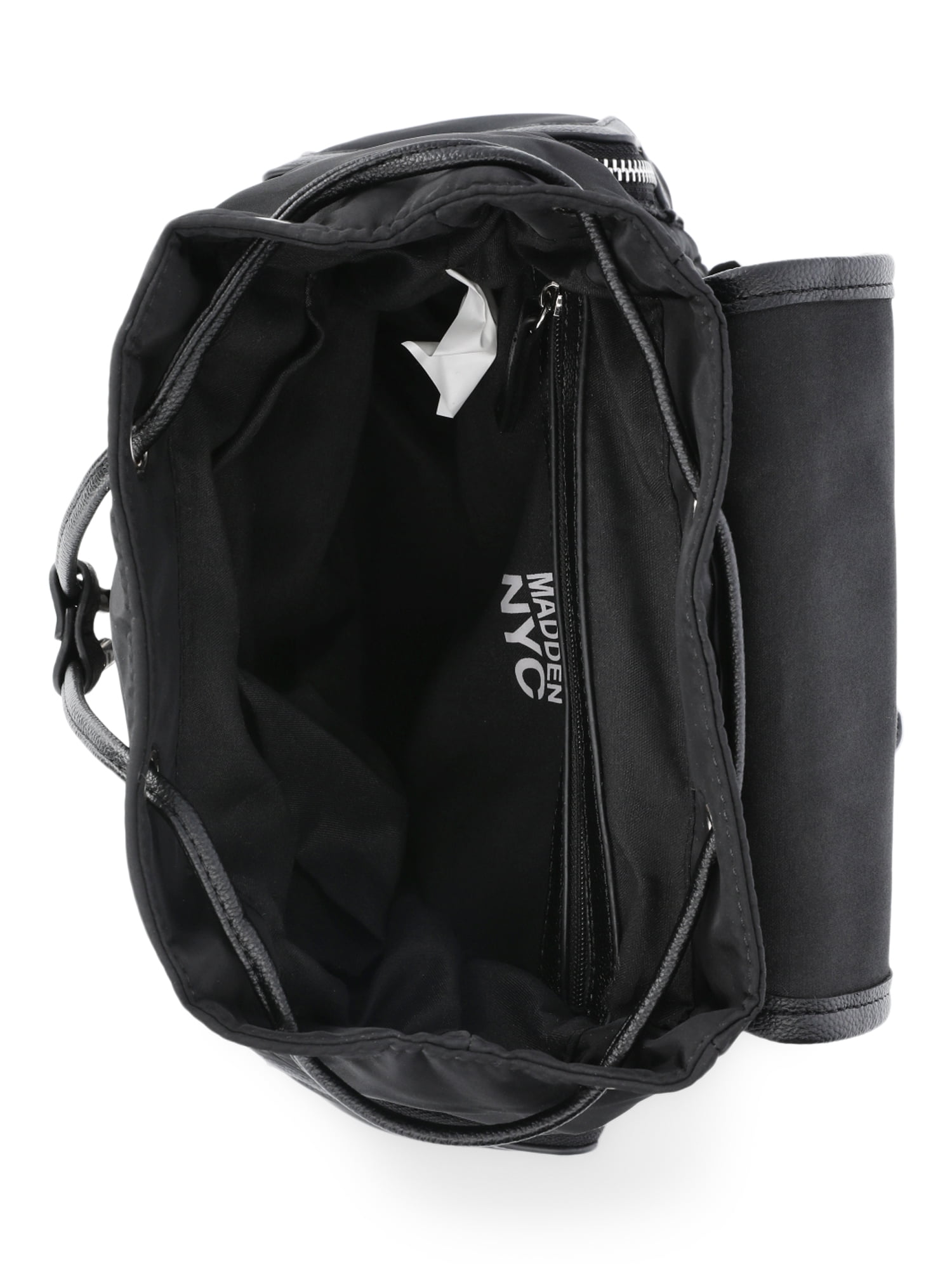 Madden NYC Women's Buckle Flap Backpack Black