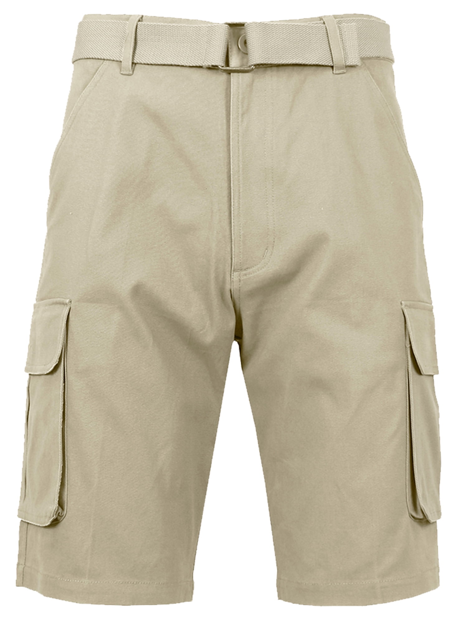 Mens Stretch Chino Shorts Knee Length Cargo Combat Pants Cotton Free Belt 30-48 