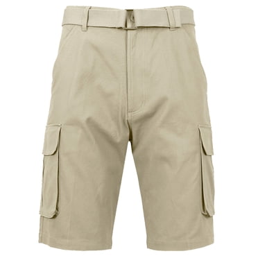 Men's Cotton Flex Stretch Cargo Shorts With Belt (Sizes, 30-42)