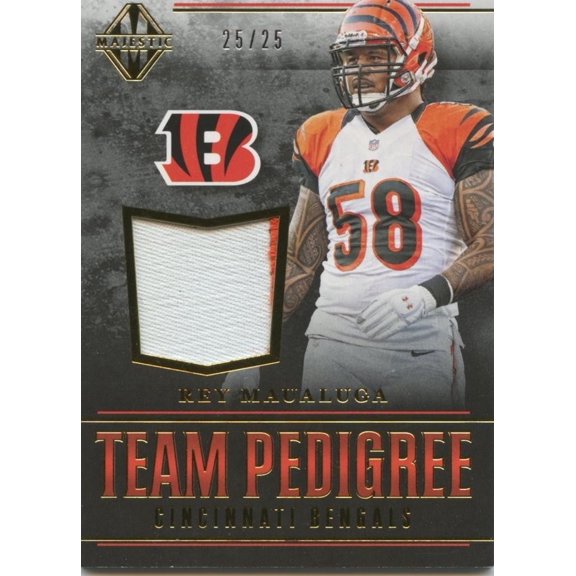 Rey Maualuga 2017 Majestic Game Worn Patch Cincinnati Bengals 25/25