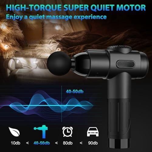 Massage Gun, Deep Tissue Back Massage for Athletes for Pain Relief, Percussion Massager with 10 Massages Heads & Silent Brushless Motor, Valentines Day Gifts for Him Her, Black