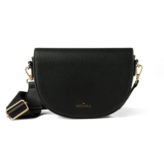 Kedzie Luna Crossbody Bag Shoulder Purse with Removable Strap, Midnight Black (Women's)