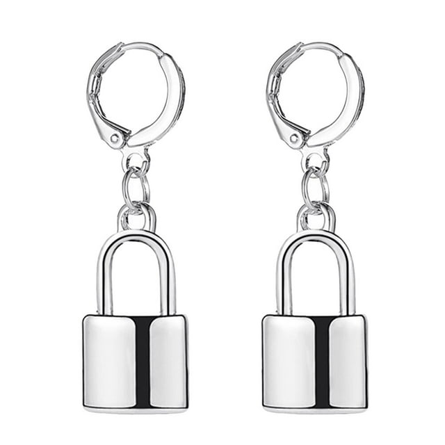 Pair All-match Lock Earrings Creative Earrings Punk Style Hip-hop Earrings