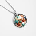 thumbnail image 4 of Starfish Elegant Glass Circular Pendant Necklace - Stylish Necklaces for Women, 4 of 5