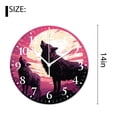 thumbnail image 2 of 14 Inch Wall Clock Battery Operated Silent Clock Decorative for Office, Kitchen, Outdoor, Living Room，Wolf Couple on Mountain Howling Moon Starry Night Sky Drawing, 2 of 4