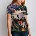 thumbnail image 3 of Cuphead T-Shirts for Boys Girls, Kids 3D Print Short Sleeve, Unisex Crew Neck Tee Shirts for Youth, 3 of 9