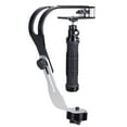 thumbnail image 1 of Aluminum Alloy Arc-Design Handheld Camera Stabilizer with 2 Additional Weights, Anti-Slip Multi-Angle Handle, Rubber Pad Protection, Max 1500g Load for DSLR DV Video Shooting (Black), 1 of 7