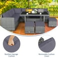 thumbnail image 6 of Costway 7 PCS Patio Rattan Dining Set Sectional Sofa Couch Ottoman Garden Gray, 6 of 10