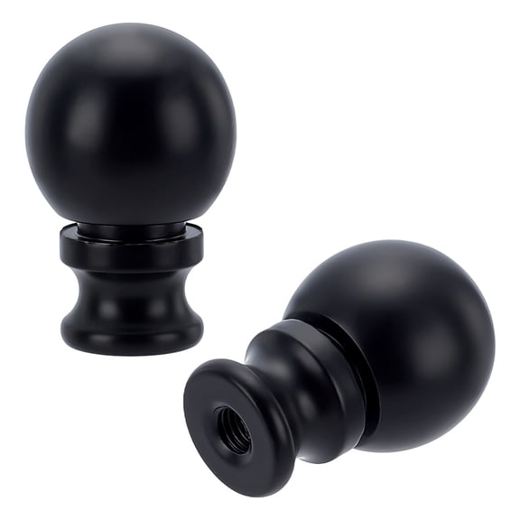 2Pcs Black Lamp Finials1-1/2 Inch Lamp Shade Nut Screw Cap Ball Knob Finial Head Decoration Topper