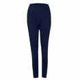 thumbnail image 3 of Guluxicc Women's Plus Size Leggings Casual Lightweight Yoga Pants Solid Color Elastic Waist Leggings, Blue, XL, 3 of 6