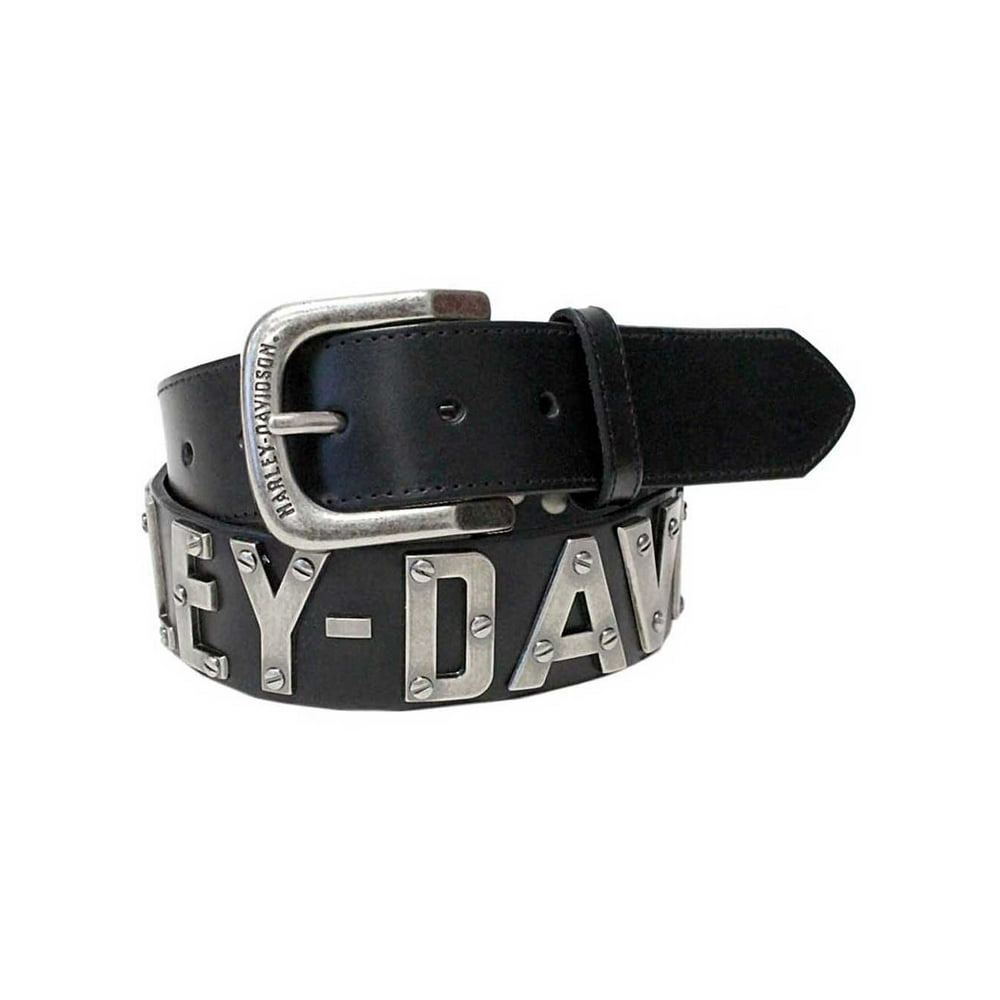 HarleyDavidson Men's Belt, Metal HD Font, Black Leather Belt HDMBT10636, Harley Davidson