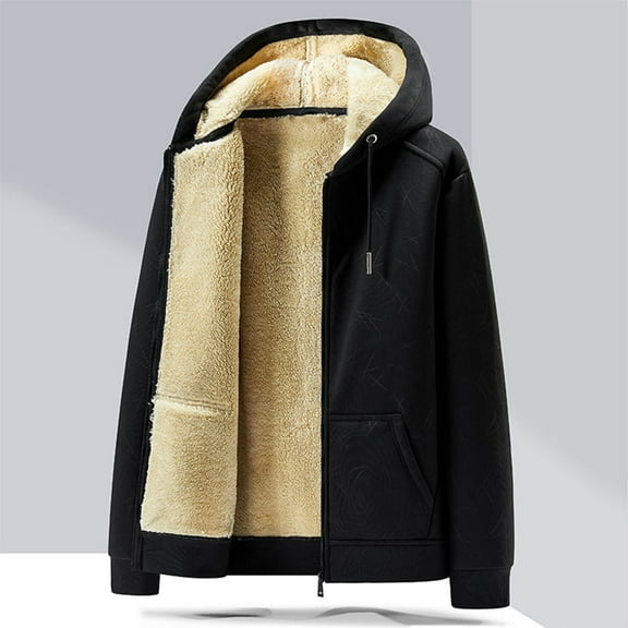 Maoxin Men's Jacket Men's Stitching Drawstring Hooded Slim Fashion Jacket Coat Outwear Black L