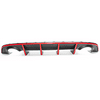 Ikon Motorsports Rear Diffuser Fits 15-23 Dodge Charger SRT OE Style w/ Red Reflective Tape