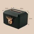 thumbnail image 2 of Napkin Paper Holder Deer Head Sculpture Tissue Box for Tissues Box Countertop Green, 2 of 9