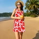 thumbnail image 3 of Easygdp Lips Kiss para Vestido Transpirable de Mujer, Vestido Suelto de Manga Corta con Pliegues y Bolsillos para el Verano, 3 of 7