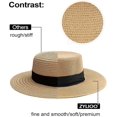 thumbnail image 2 of Adjustable Little Straw Boater Hats,Wide Brim Sun Hats for Big Heads,Adjustable Beach Travel Hats with Strap Ref: 1949, 2 of 5