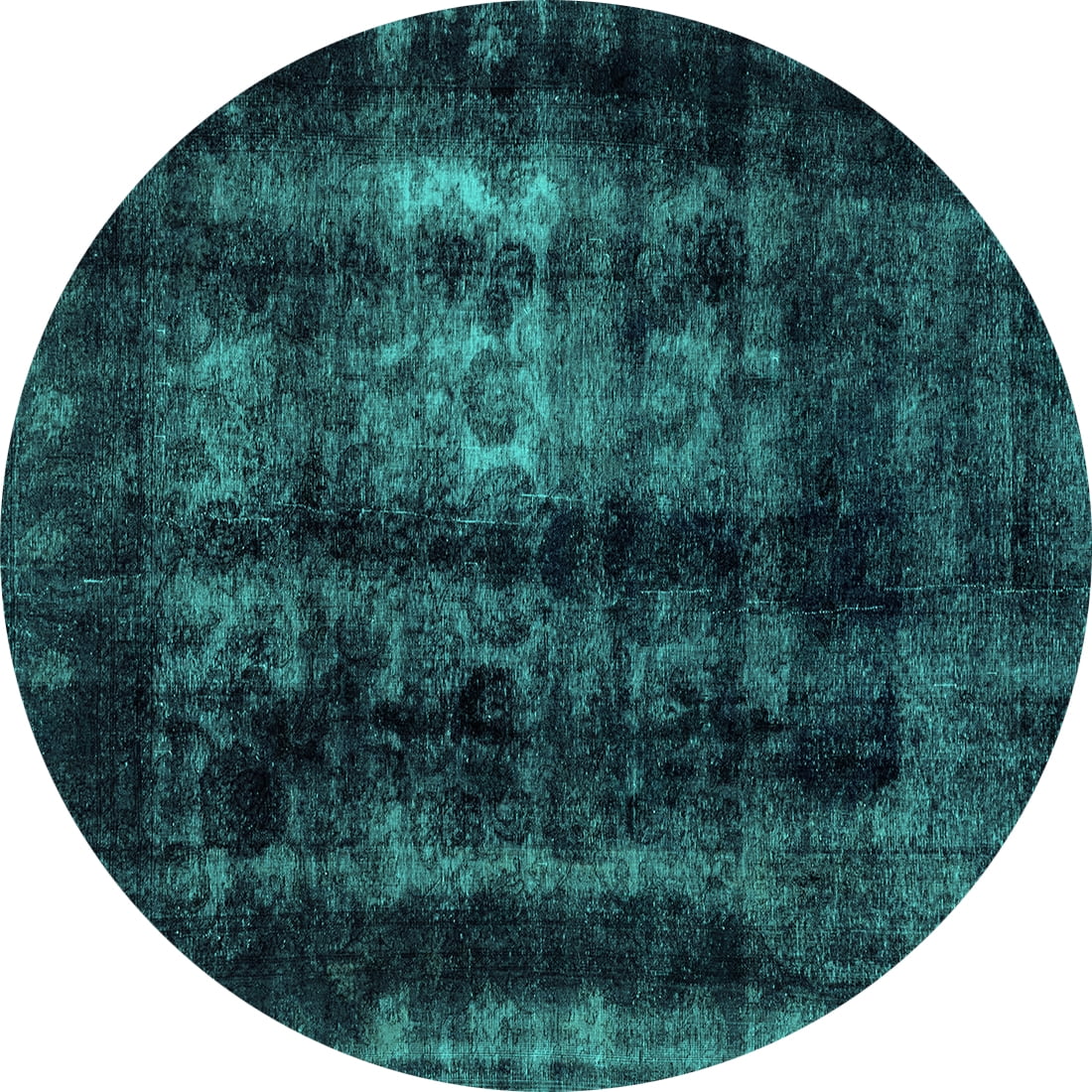 Ahgly Company Indoor Round Abstract Turquoise Blue Modern Area Rugs, 5 ...