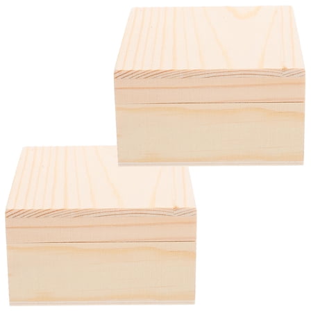 GOOHOCHY Unfinished Wooden Box for Crafts Perfect for DIY Jewelry Storage Khaki Small Size