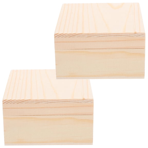 GOOHOCHY Unfinished Wooden Box for Crafts Perfect for DIY Jewelry Storage Khaki Small Size