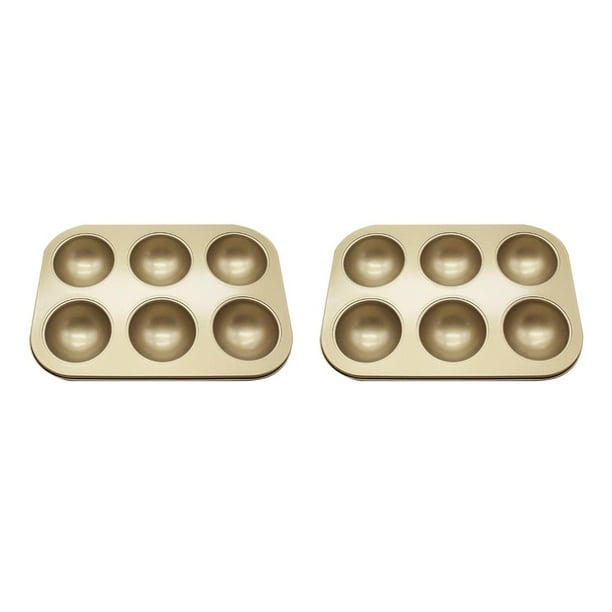 Toystoory Molde para magdalenas de 6 cavidades, bandeja para magdalenas, molde para magdalenas y Chocolate, molde para magdalenas, molde para oro 2piezas Toystoory CBP154139