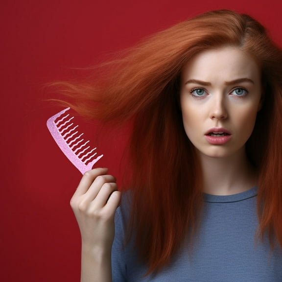 Pretyzoom Purple Plastic Wide Tooth Comb for Women's Gentle on Hair Versatile Use Stylish Design Material 7.5 Inches