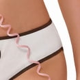 thumbnail image 5 of Ozmmyan Womens Low Rise Ribbed Cotton Bikini Panties Heart Cutout Bow Detail Breathable Cheeky Underwear, 5 of 5