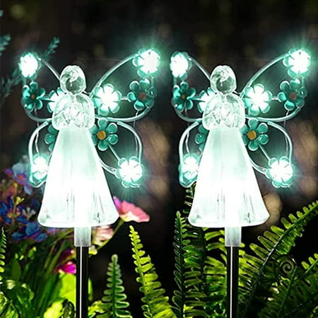 

2 outdoor fairy garden decorations solar street lamps