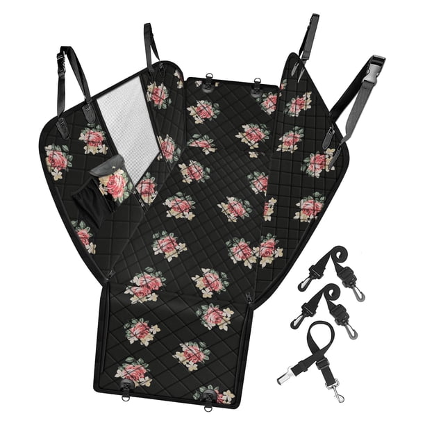 Femuar Funda para asiento de coche para perro, impermeable, antideslizante, para asiento trasero con bolsillos de almacenamiento, ventana visual de malla, resistente a los arañazos, funda para asiento