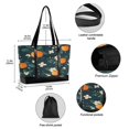 thumbnail image 2 of FORMRS Canvas Laptop Tote Bag for Women with 15.6" Computer Compartments Shoulder Handbag, Green Floral Oranges, 2 of 7