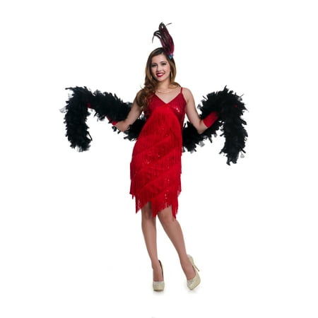 Adult Red Roaring 20's Flapper Babe Costume by Charades 03045V