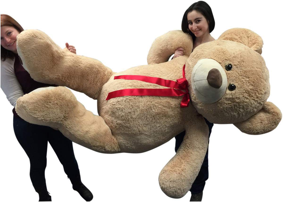 How much does a giant teddy bear cost at walmart Anico 59 Tall 5 Feet Giant Plush Teddy Bear With Embroidered Paws And Smiling Face Fits In 2xl Shirt Walmart Com Walmart Com