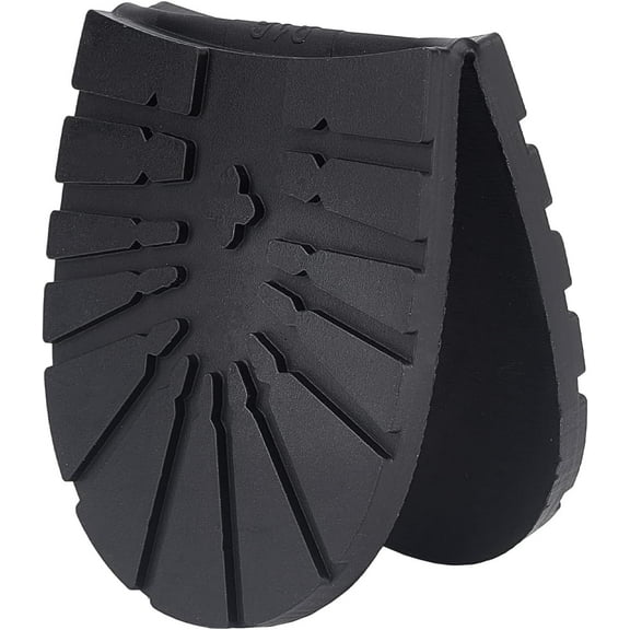 Durable Rubber Half Sole and Heels Raised Grain Repair Sole Pad Replacement for Leather Sports Shoes Boots Black Heel Large 1pc