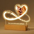 thumbnail image 1 of Infinite Love Night Light - Personalized Lamp with Photo First Names Text Date - Valentine's Day Gift for Men and Women, Wedding, Couple, 1 of 5
