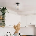 thumbnail image 3 of 1-Light Matte Black Flush Mount Ceiling Light with Clear Glass Shade, 3 of 8