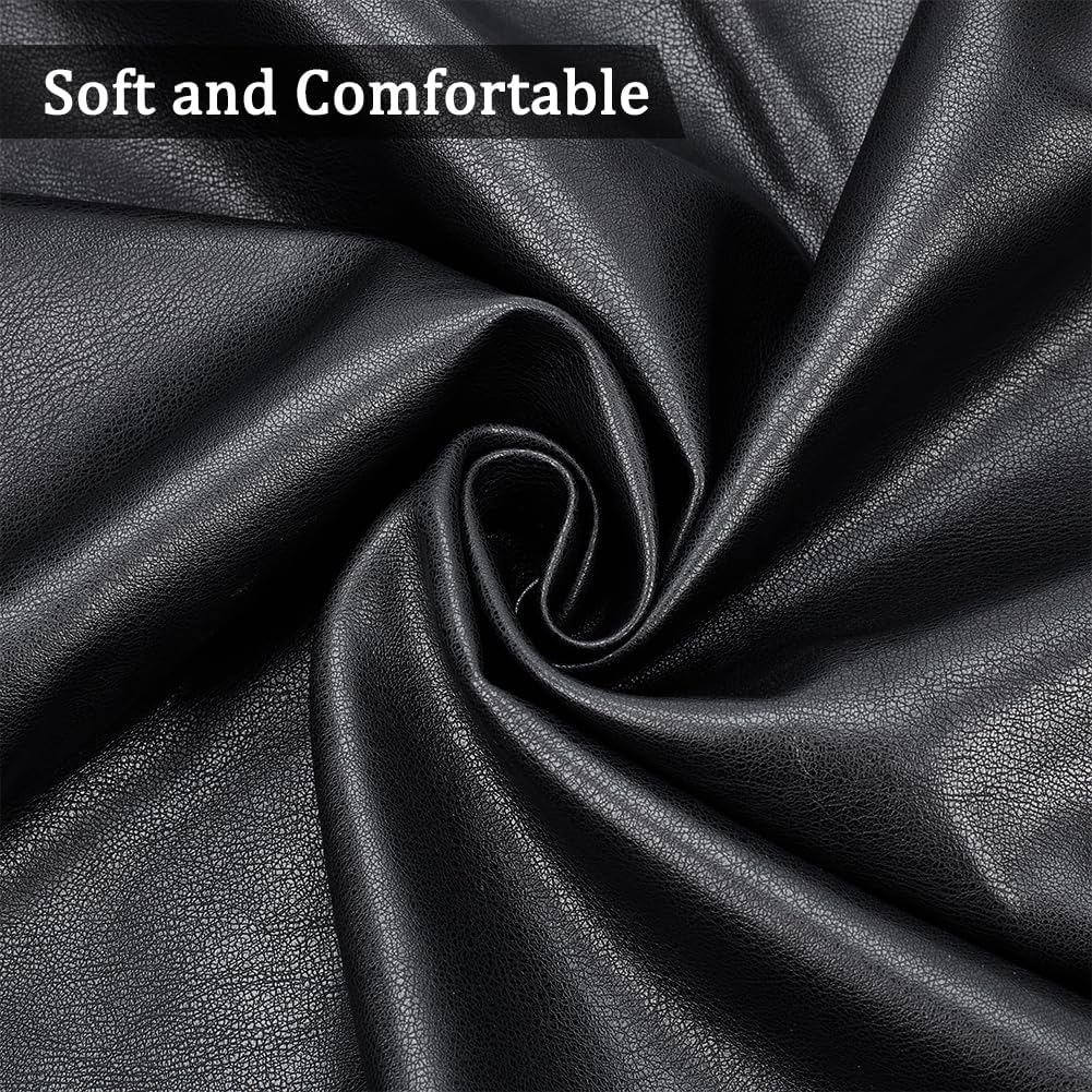 1pc 55×39inch PU Leather Fabric Leather Sheets Faux Leather Material Soft Upholstery Leather for Upholstery Crafts Sofa Handbag Sewings Black