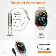 Posrue H5 Smart Watch with Bluetooth Call, IP68 Waterproof Fitness Tracker for Women and Men, Beige