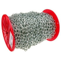 Campbell 0724627 Low Carbon Steel Inco Double Loop Chain on Reel, Zinc Plated, 4/0 Trade, 0.16" Diameter, 100' Length, 365 lbs Load Capacity