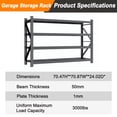 thumbnail image 6 of 3Sets Garage Shelving Units,71" Wide Heavy Duty 4-Tier Metal Storage Shelf with Adjustable Shelves,4000lb Capacity Industrial Shelving for Garage Organization,Basement Storage,WorkshopWarehouse, 6 of 7